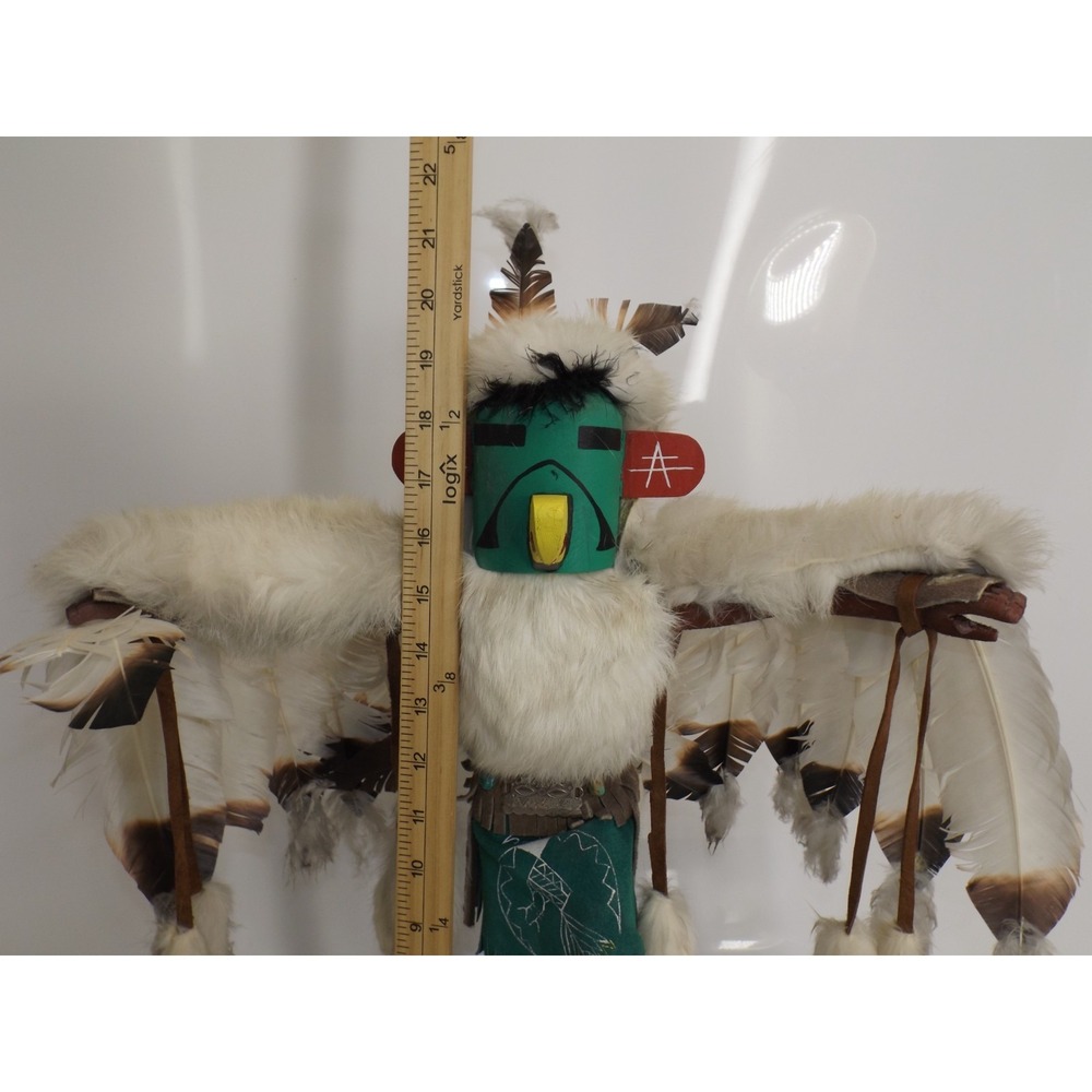 Navajo Native American signed Eagle Dancer Kachina Doll - Large - 22" tall ! - Picture 12 of 16